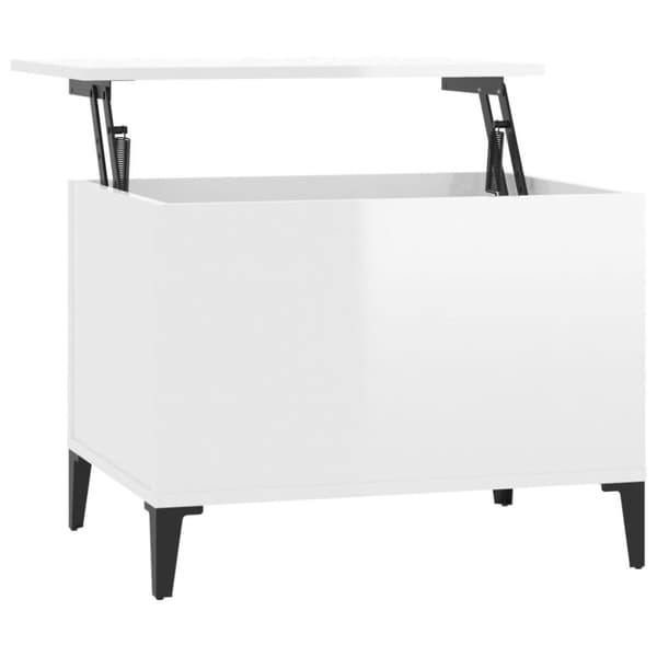 vidaXL Soffbord vit högglans 60x44,5x45 cm konstruerat trä