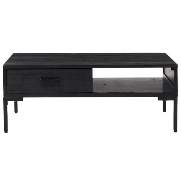 vidaXL Salongbord svart 90x50x35 cm heltre furu