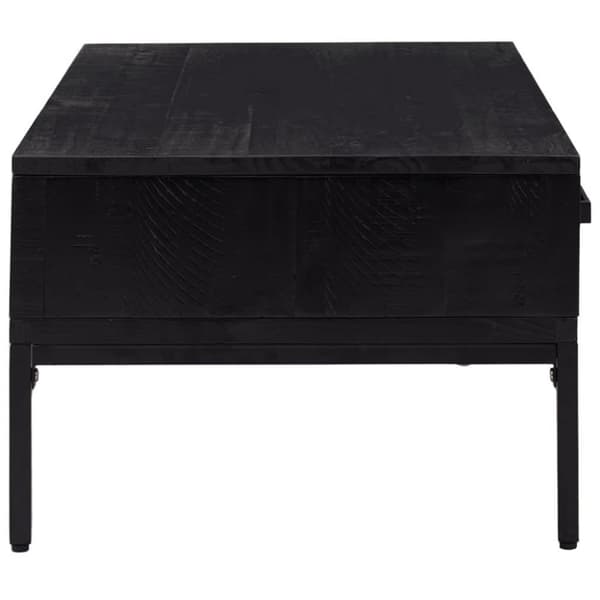 vidaXL Salongbord svart 90x50x35 cm heltre furu