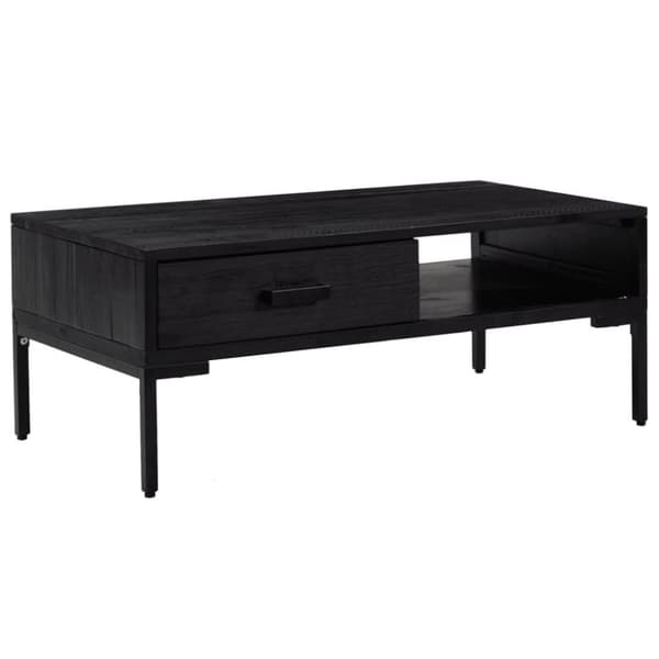 vidaXL Salongbord svart 90x50x35 cm heltre furu