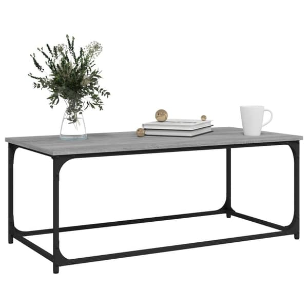 vidaXL Soffbord grå sonoma 102x50x40 cm konstruerat trä och järn