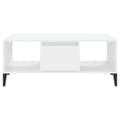 Miniatyrbilde 5 av 11: vidaXL Salongbord hvit 90x50x36,5 cm konstruert tre