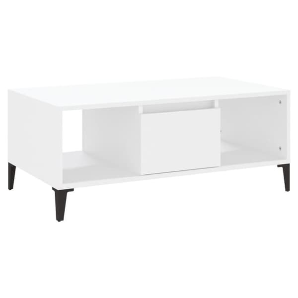 vidaXL Salongbord hvit 90x50x36,5 cm konstruert tre