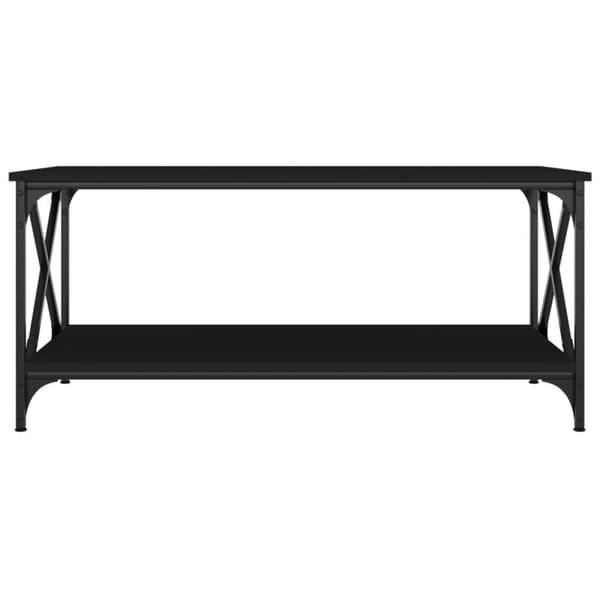 vidaXL Soffbord svart 100x50x45 cm konstruerat trä och järn