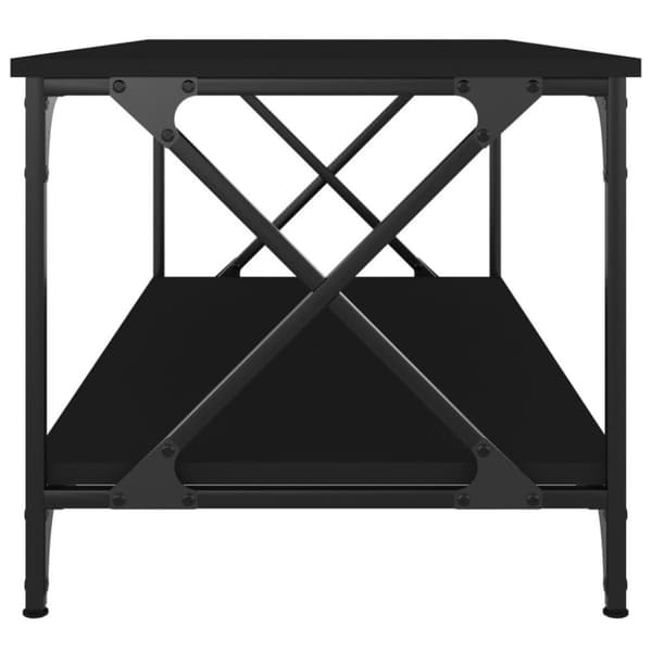 vidaXL Soffbord svart 100x50x45 cm konstruerat trä och järn