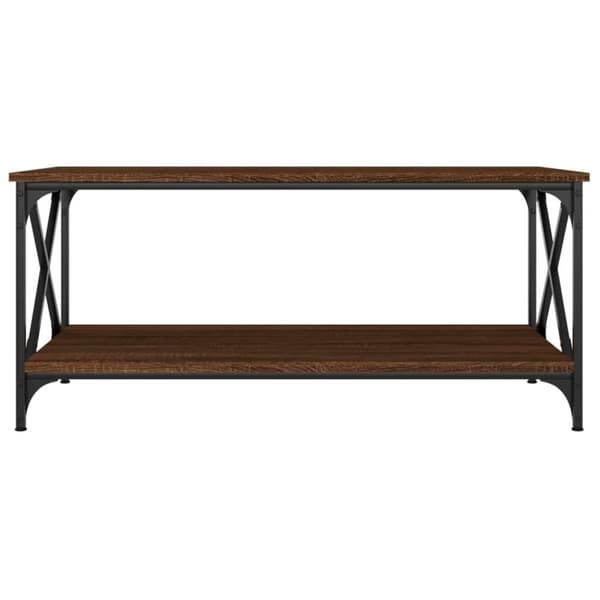 vidaXL Salongbord brun eik 100x50x45 cm konstruert tre og jern