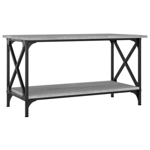 vidaXL Soffbord grå sonoma 80x45x45 cm konstruerat trä och järn
