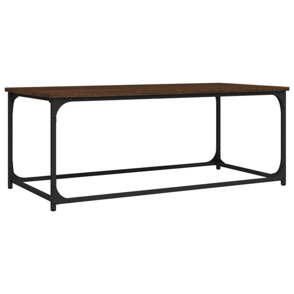 vidaXL Soffbord brun ek 102x50x40 cm konstruerat trä och järn