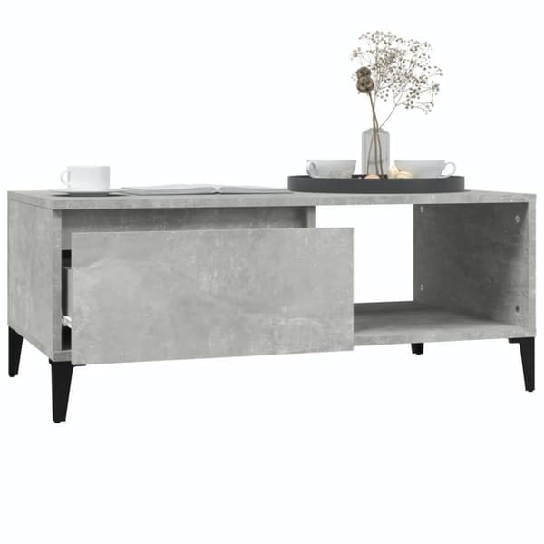 vidaXL Soffbord betonggrå 90x50x36,5 cm konstruerat trä
