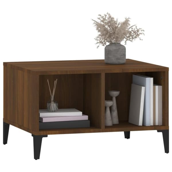 vidaXL Soffbord brun ek 60x50x36,5 cm konstruerat trä