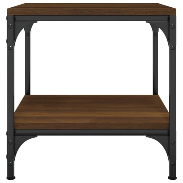 vidaXL Sidebord 2 stk brun eik 40x40x40 cm konstruert tre
