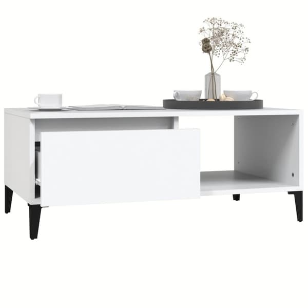 vidaXL Soffbord vit 90x50x36,5 cm konstruerat trä