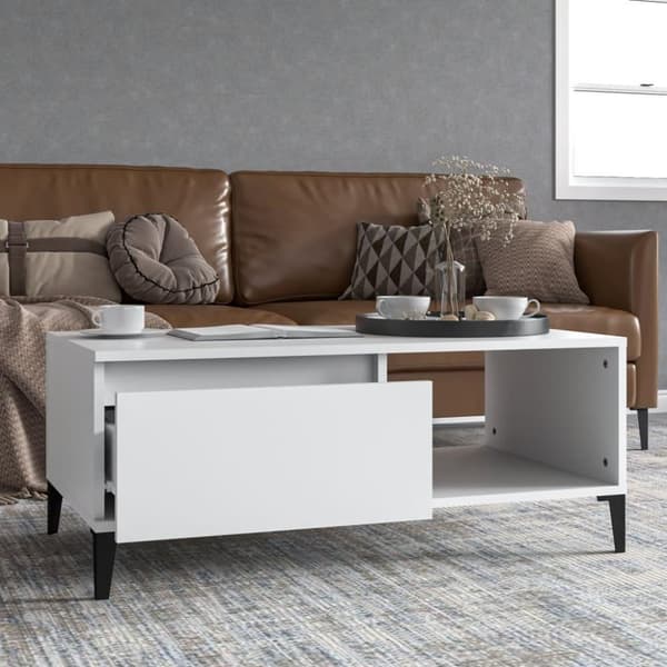 vidaXL Soffbord vit 90x50x36,5 cm konstruerat trä
