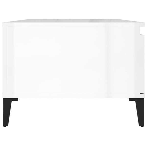 vidaXL Salongbord høyglans hvit 90x50x36,5 cm konstruert tre