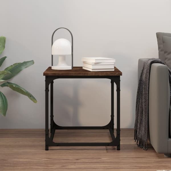 vidaXL Sidebord røkt eik 40x40x40 cm konstruert tre