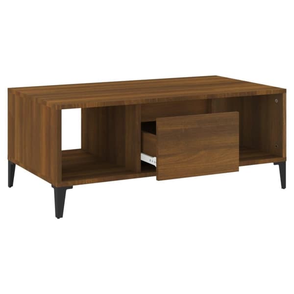 vidaXL Soffbord brun ek 90x50x36,5 cm konstruerat trä
