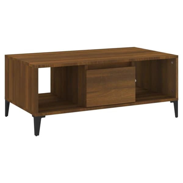vidaXL Soffbord brun ek 90x50x36,5 cm konstruerat trä