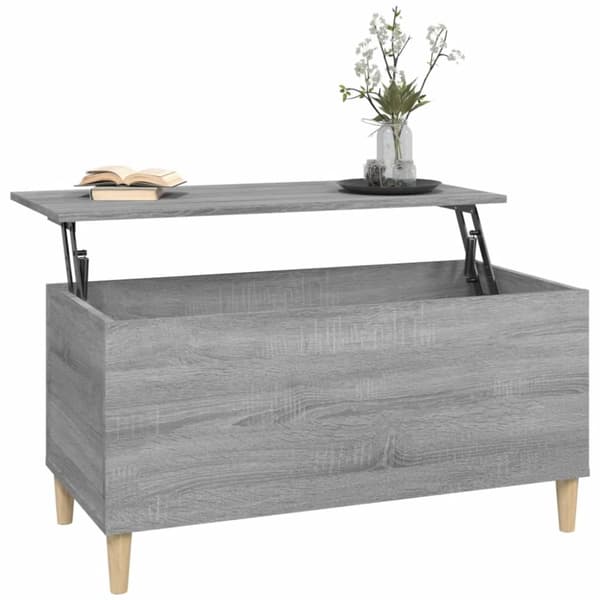 vidaXL Soffbord grå sonoma 90x44,5x45 cm konstruerat trä
