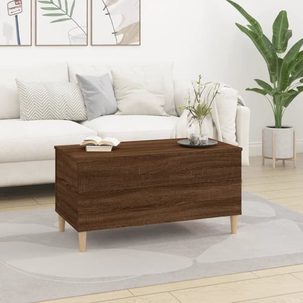 vidaXL Salongbord brun eik 90x44,5x45 cm konstruert tre