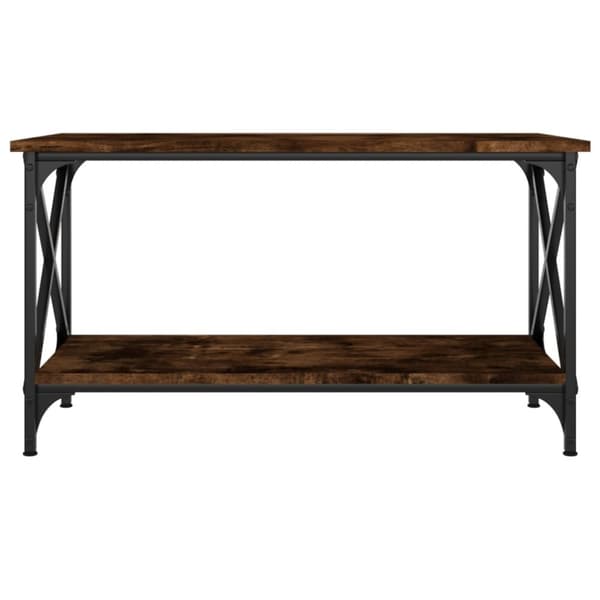 vidaXL Salongbord røkt eik 80x45x45 cm konstruert tre og jern