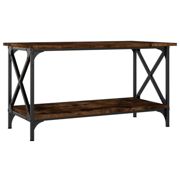 vidaXL Salongbord røkt eik 80x45x45 cm konstruert tre og jern
