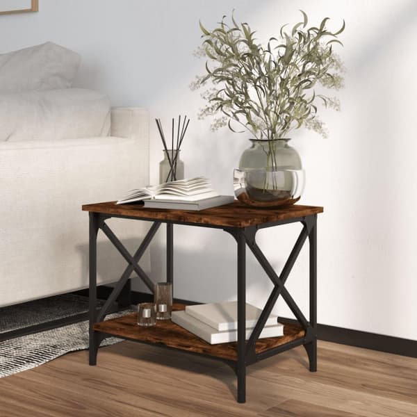 vidaXL Sidebord røkt eik 55x38x45 cm konstruert tre