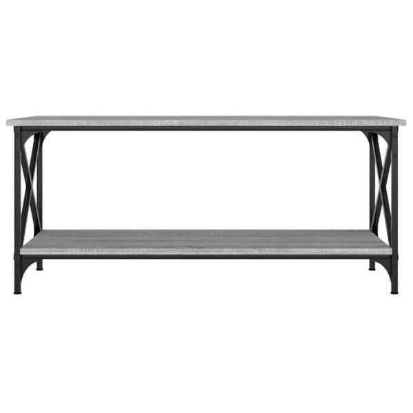 vidaXL Soffbord grå sonoma 100x45x45 cm konstruerat trä och järn