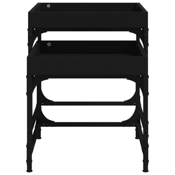 vidaXL Sidebord 2 stk svart konstruert tre