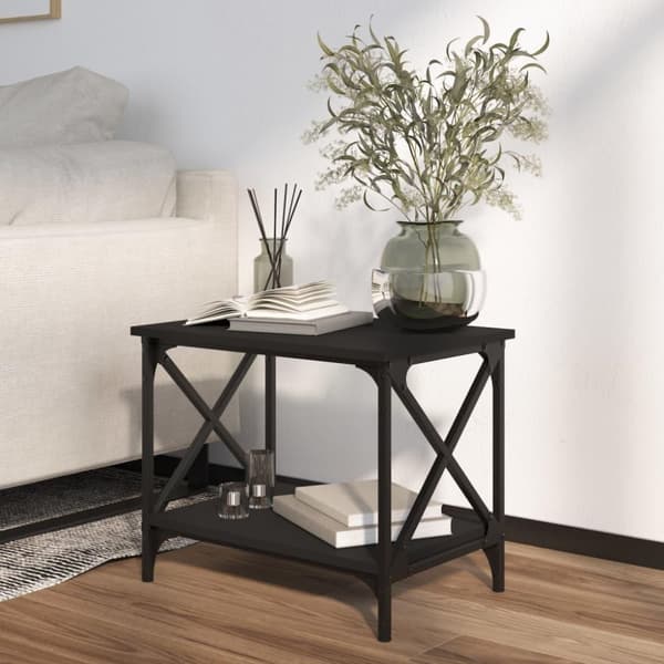 vidaXL Sidebord svart 55x38x45 cm konstruert tre
