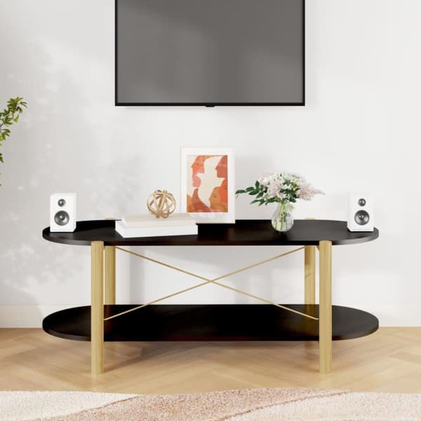 vidaXL Salongbord svart 110x48x40 cm konstruert tre