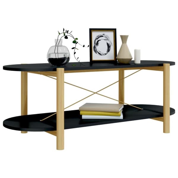vidaXL Salongbord svart 110x48x40 cm konstruert tre