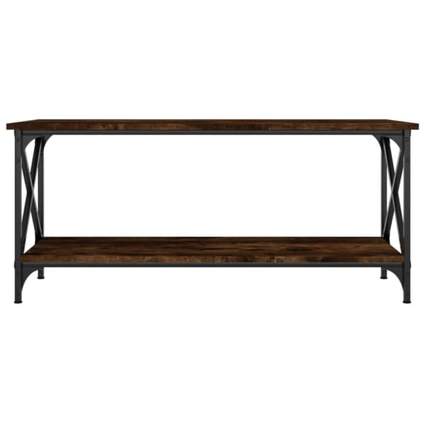 vidaXL Soffbord rökfärgad ek 100x45x45 cm konstruerat trä och järn