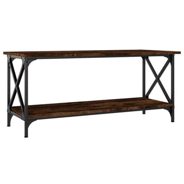 vidaXL Soffbord rökfärgad ek 100x45x45 cm konstruerat trä och järn