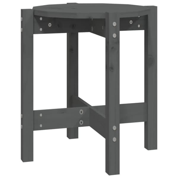 vidaXL Salongbord grå Ø 42,5x45 cm heltre furu