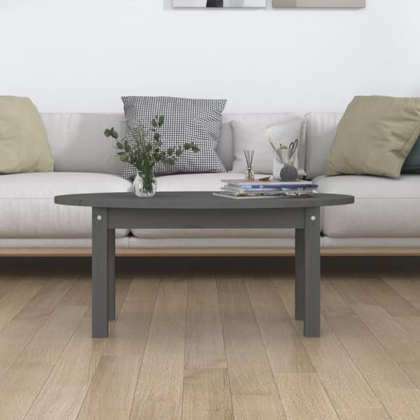 vidaXL Soffbord grå 80x40x35 cm massiv furu