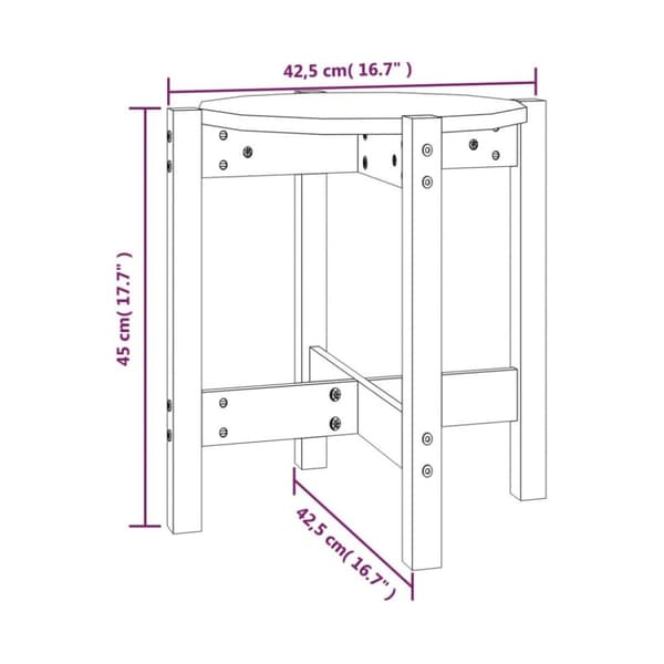 vidaXL Soffbord Ø 42,5x45 cm massiv furu