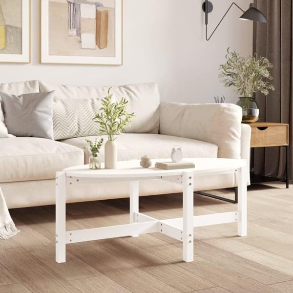 vidaXL Soffbord vit 118x63x45 cm massiv furu