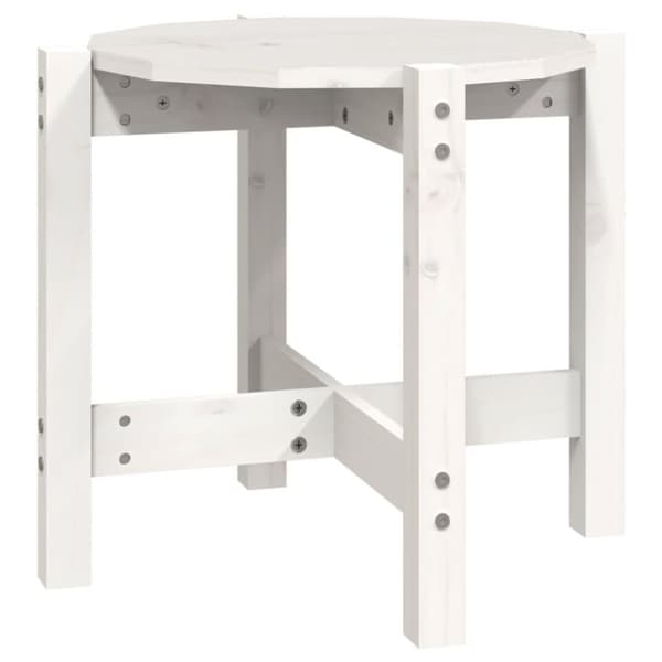 vidaXL Soffbord vit Ø 52,5x45 cm massiv furu