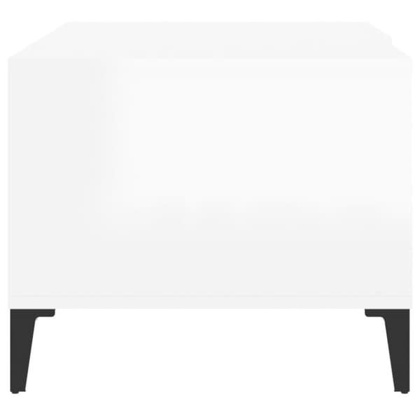 vidaXL Salongbord høyglans hvit 90x50x40 cm konstruert tre