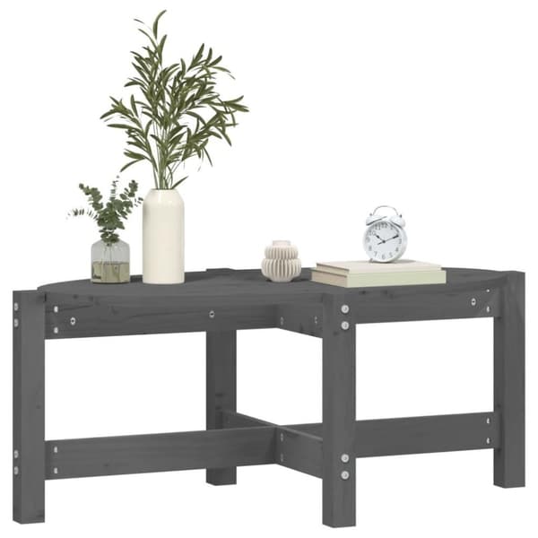 vidaXL Soffbord grå 87x48x35 cm massiv furu