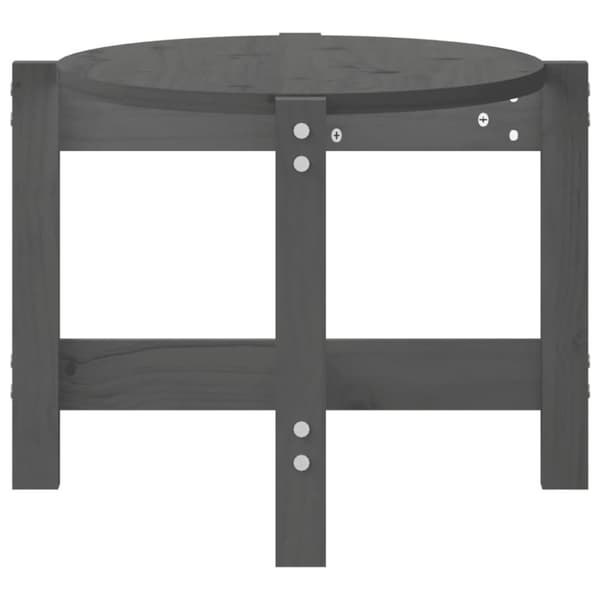 vidaXL Soffbord grå 87x48x35 cm massiv furu