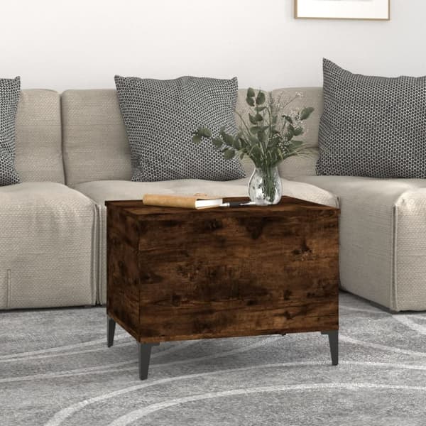 vidaXL Soffbord rökfärgad ek 60x44,5x45 cm konstruerat trä
