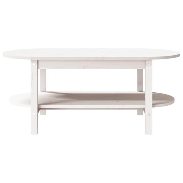 vidaXL Salongbord hvit 110x55x45 cm heltre furu