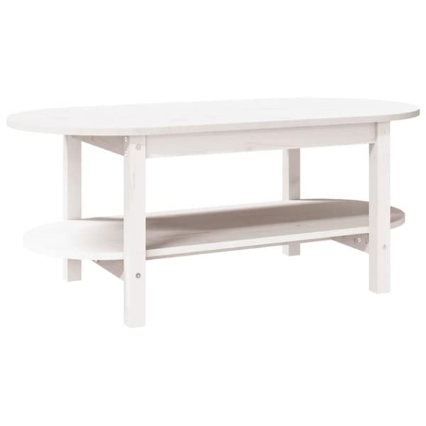 vidaXL Salongbord hvit 110x55x45 cm heltre furu