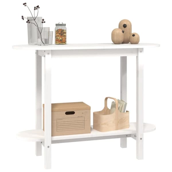 vidaXL Konsollbord hvit 110x40x80 cm heltre furu