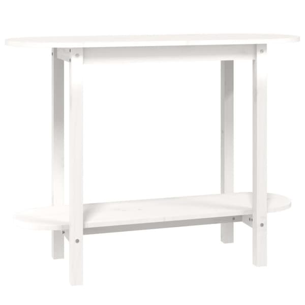vidaXL Konsollbord hvit 110x40x80 cm heltre furu