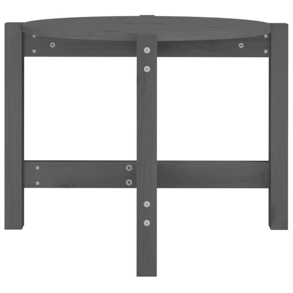 vidaXL Soffbord grå Ø 62,5x45 cm massivt furu