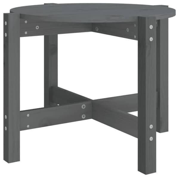 vidaXL Soffbord grå Ø 62,5x45 cm massivt furu