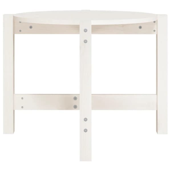 vidaXL Soffbord vit Ø 62,5x45cm massiv furu