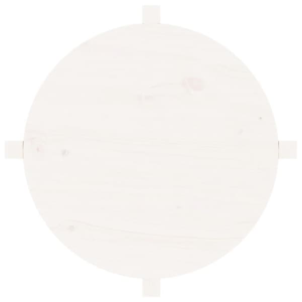 vidaXL Soffbord vit Ø 62,5x45cm massiv furu